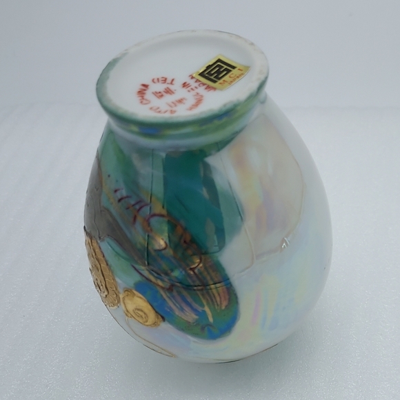Mini Vase Glazed Opalescent Handpainted Porcelain - Picture 8 of 8